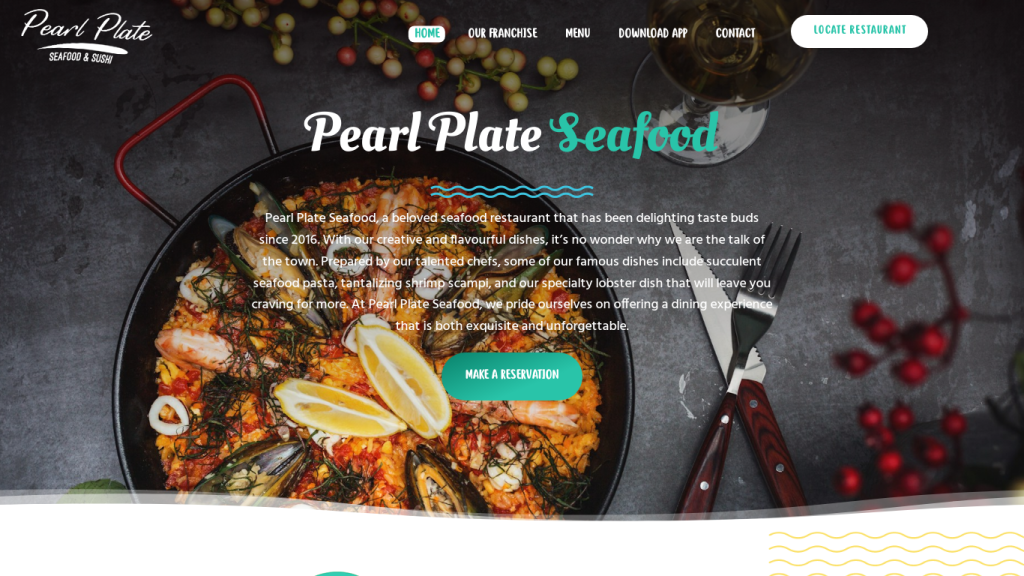 Pearl plate seafood website design